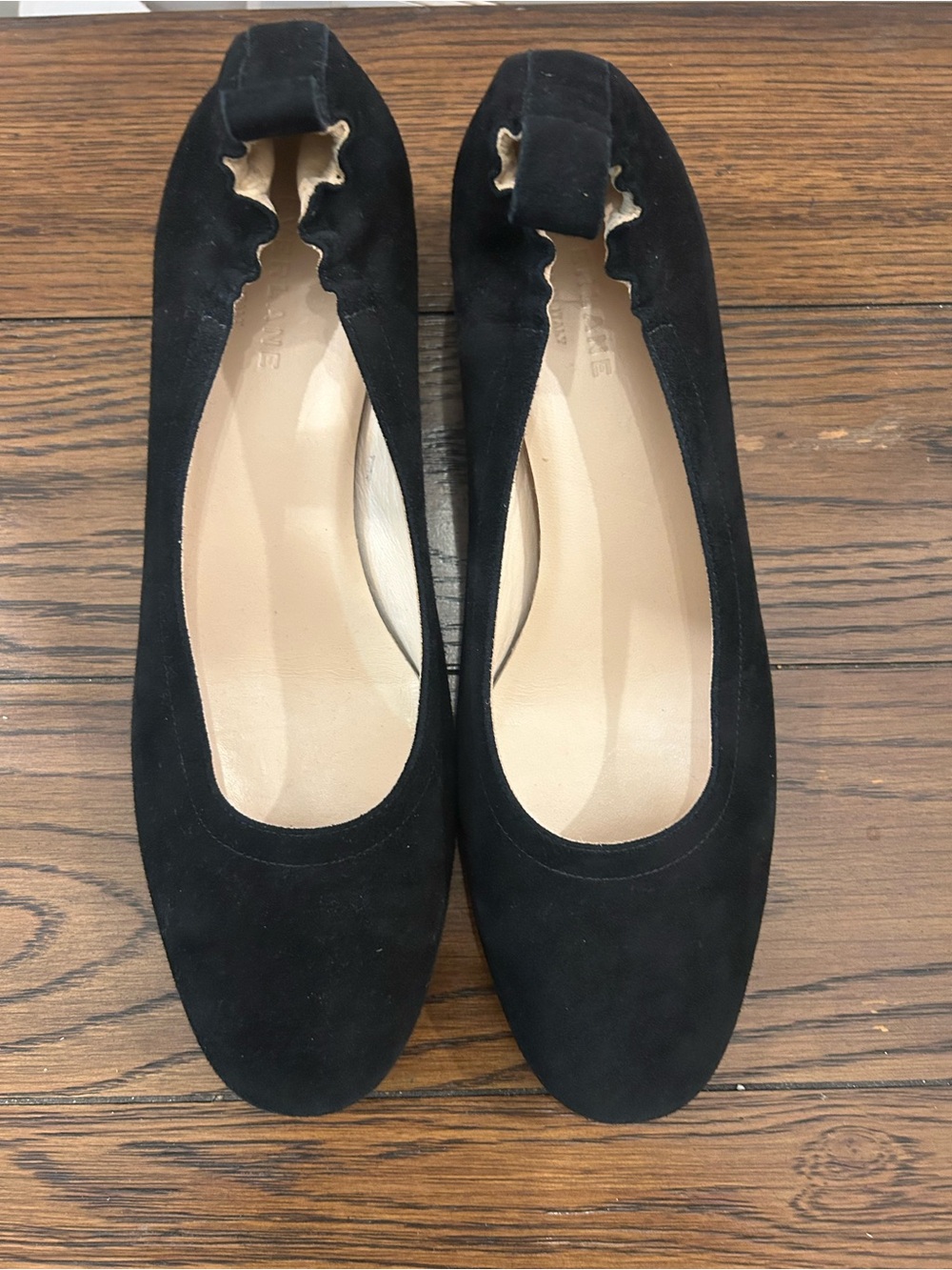 Everlane Black Suede Block Heel Pumps